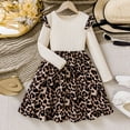 thumbnail image 2 of Gubotare Sweater Dress for Girls Toddler Girls Long Sleeve Dress Autuman Floal Shirt Dresses Size 9 (Beige,9 Years), 2 of 4
