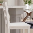 thumbnail image 4 of Emma + Oliver Classic Wood Bar Height Dining Stool in White Wash with Solid Wood Seat and Ladderback Design, 4 of 12