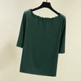 thumbnail image 2 of Olyvenn Tops for Women Trendy Distressed Crewneck Half Sleeves Loose Casual T-Shirts Blouse Tops Cute Stylish Going Out Tops Green 14, 2 of 5