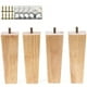 thumbnail image 1 of Juego de 4 patas de madera de 15 cm de altura con placas de montaje y tornillos para sofás, camas, mesas, sillas y armarios. Actualice sus muebles, 1 of 5