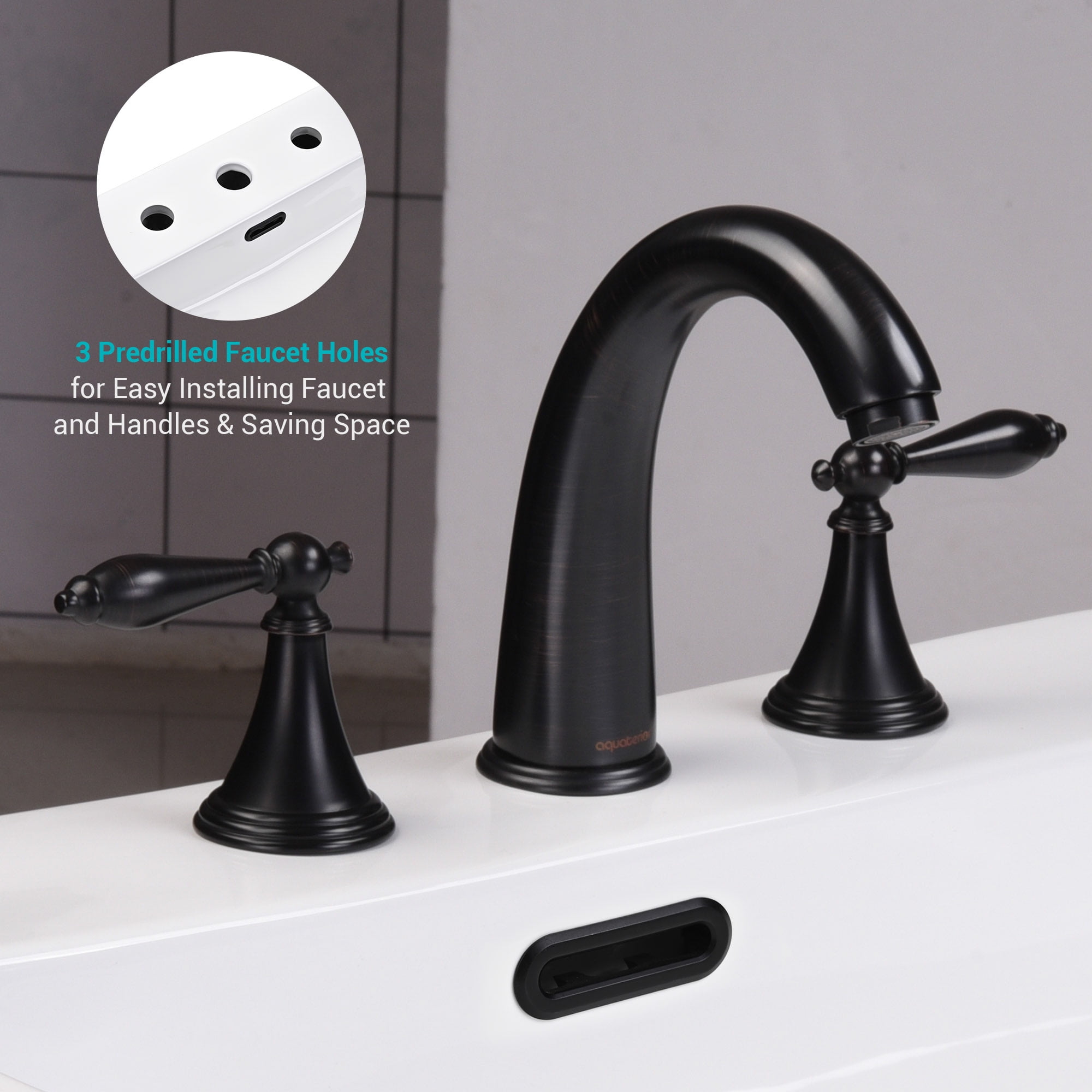 Aquaterior 20" Rectangle Bathroom Vessel Sink White Procelain Above Counter Ceramic Basin