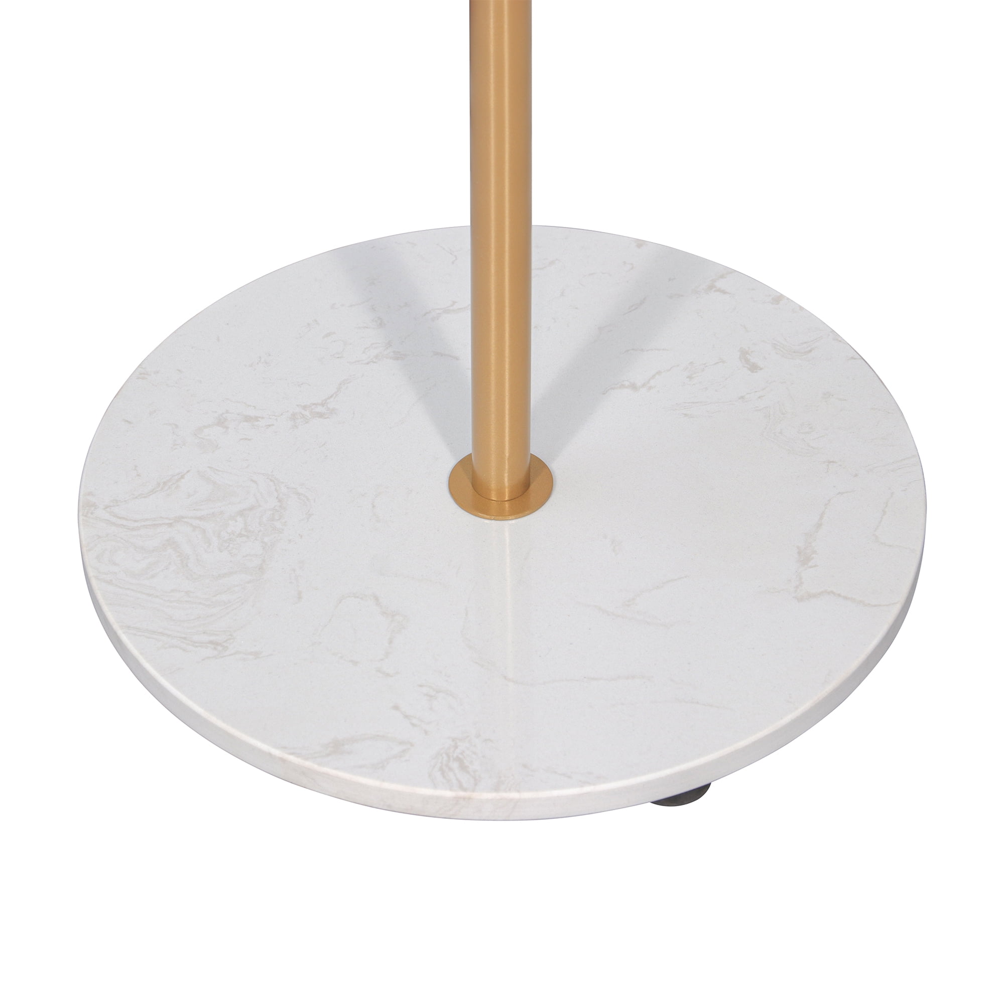 Abble Coat Rack 6 Hooks 64.5 in Freestanding Metal Coat Rack Coat and Hat Hanger Organizer Rack Garment Stand with White Stone Base for Home, Office, Entryway, Hallway, Gold