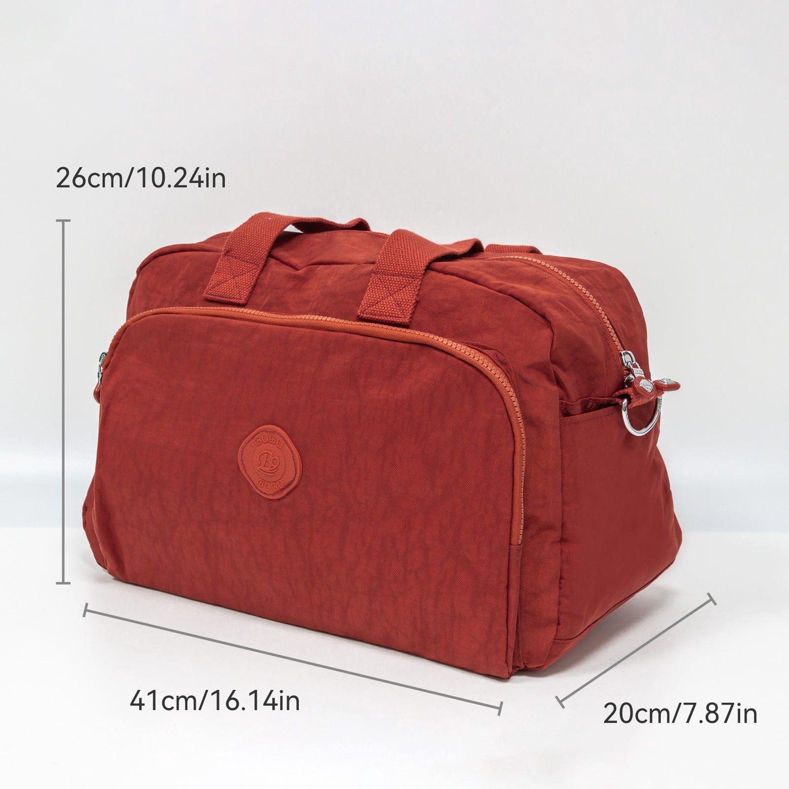 01008-Large Capacity Duffle Bag, Waterproof Fabric, Can Wear Trolley Duffel Bag, Sports And Leisure Fitness Bag（copper red）