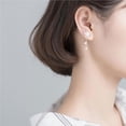 thumbnail image 4 of Pendientes elegantes Sonducket de Plata de Ley 925 con forma de flor para mujer, 4 of 6