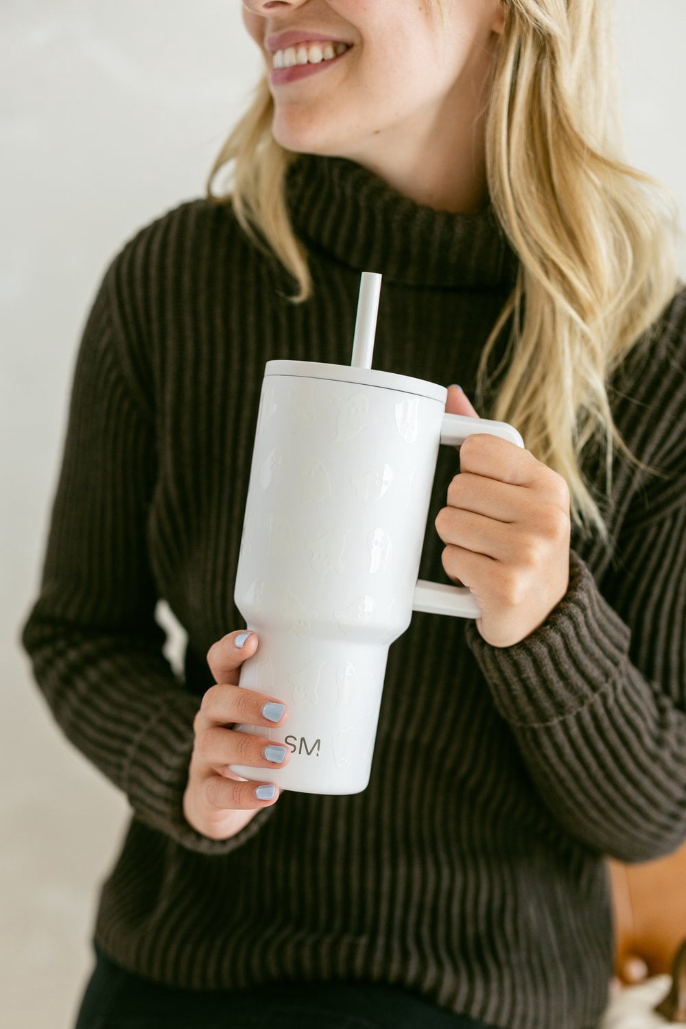 Simple Modern 30 fl oz Insulated Stainless Steel Trek Tumbler with Straw Lid | Cute Ghosts