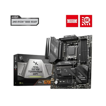 MSI MAG MAG X670E TOMAHAWK WIFI Gaming Desktop Motherboard, AMD X670 Chipset, Socket AM5, ATX