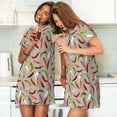 thumbnail image 4 of Daiia Colorful Chili Print Women's Nightshirt Soft Nightgowns for Women Short Sleeve dress Short-sleeved Sleepwear, 4 of 6