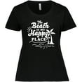 thumbnail image 3 of Inktastic The Beach is My Happy Place with Palm Trees Women's Plus Size T-Shirt, 3 of 5