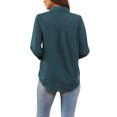 thumbnail image 4 of Innerwin Blouse Button Down Ladies Shirts Holiday Pockets Comfy Tops Denim Blue S, 4 of 7