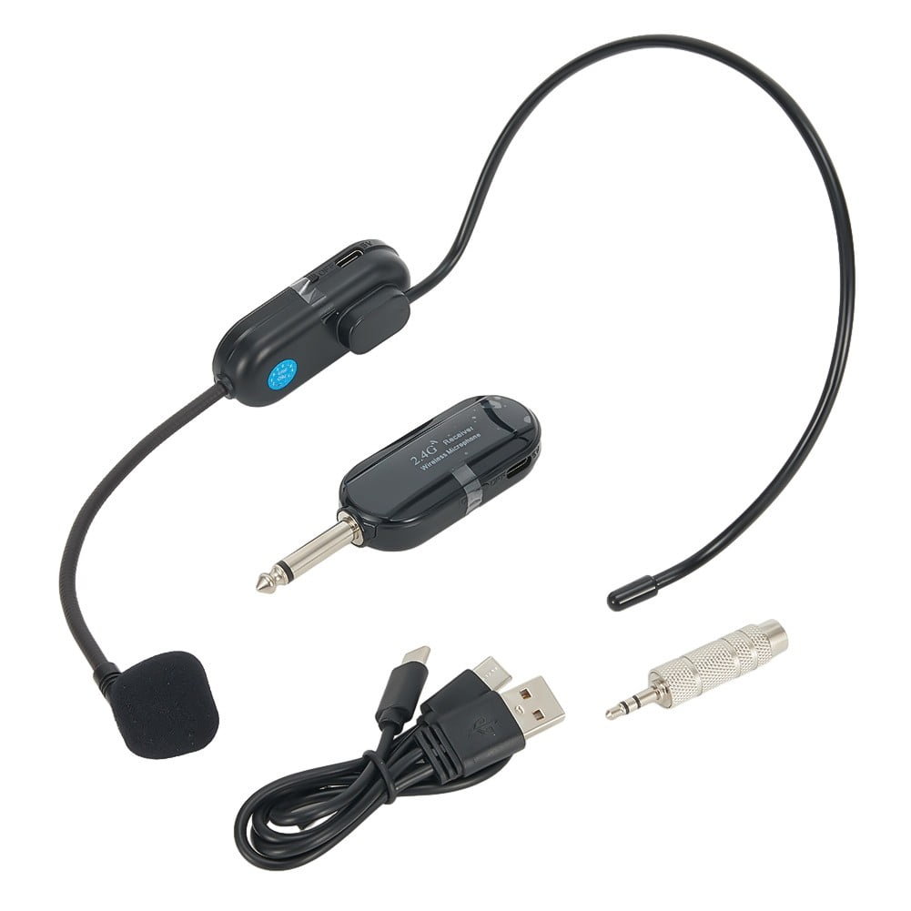 2.4G Wireless Microphone Headset 160FT Range Headset Mic For Voice Amplifier Speaker Karaoke Computer Teaching Meeting Yoga Sing