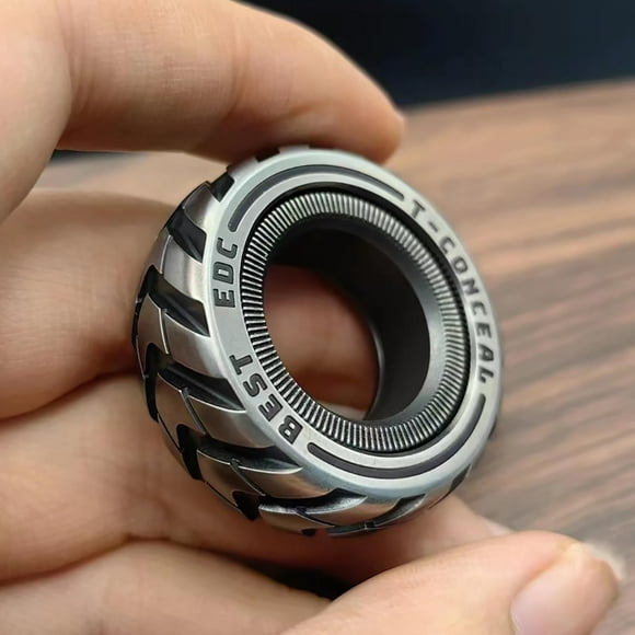 T-Conceal EDC Fidget Sliders Fidget Toys Stress Relief for Adults Magnetic Metal ADHD Casual Fidget Rings Haptic Coin Blocks (Tire-Upgrade)