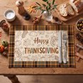 thumbnail image 3 of Sm:)e Simple Cartoon Pattern&nbsp;Turkey&nbsp;Maple&nbsp;Leaf&nbsp;Pumpkin&nbsp;Plaid Print Thanksgiving Placemats 12x18 Inch Set of 4, Fall Kitchen & Dining Table Decor, 3 of 7