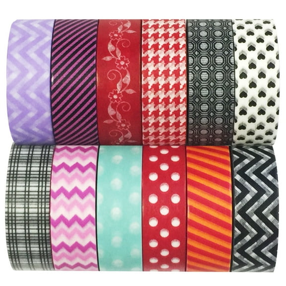 Wrapables Washi Tapes Decorative Masking Tapes, Set of 12, ADSET25