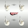 thumbnail image 2 of 4 Inch 316SS Nylon Wheel Swivel 12mm Threaded Stem Caster Set Lock Brake SCC, 2 of 2
