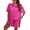 Rose Red, variant on LYMAYTER Women Casual Suit Fashion Solid Color Suit Summer Shorts And Shirt Suit Drawstring Shorts Set S-3XL