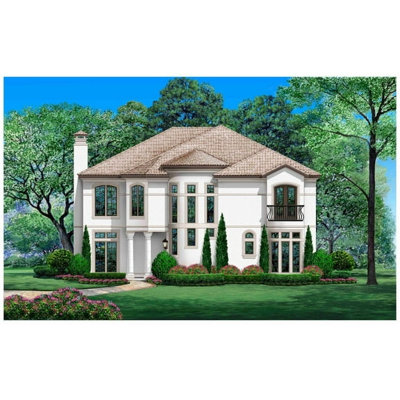 015-966: Luxury Mediterranean 4 Bed, 6 Bath Luxury Home Plan, 5123 Sq Ft: Full Blueprints with License to Build by Home Plan Marketplace - Lesuto