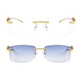 thumbnail image 3 of Gafas de Sol ADE WU Vintage sin Montura Rectangulares de Color Caramelo Años 2000, 3 of 7