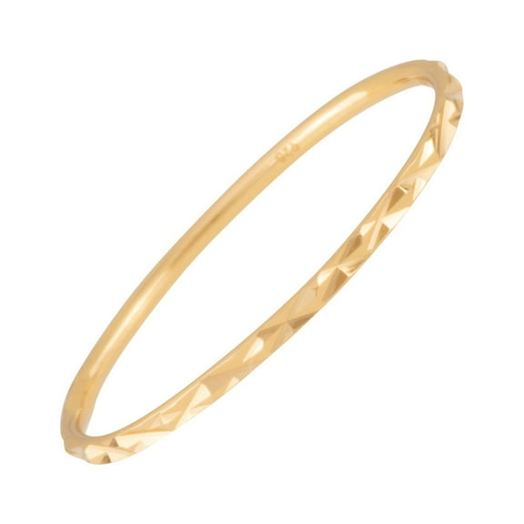 18K Gold Plated Sterling Silver Stack Ring, Diamond Cut