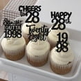 thumbnail image 7 of 30PCS Black 28th Birthday Cupcake Toppers Glitter Twenty Eight Happy 28th Straight Outta 1998 Cupcake Picks for Cheers to 28 Years Birthday Wedding Anniversary Party Cake Decorations Supplies, 7 of 7