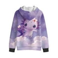 thumbnail image 4 of KUIFORTI Purple Axolotl Girls Oversized Hoodie Sweatshirt 14-16 Skin-Friendly Soft Sweatshirt with Pocket Fleece-Lined Fall Fashion Outfits Winter Clothes for Daily Life, 4 of 6