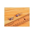 thumbnail image 3 of Silver Tone Dangling Piercing Circle Bowtie Zircon Crystal Element Earrings, 3 of 5
