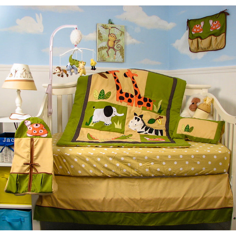 Soho Crib Bedding Set For Baby Nursery Safari Fun 9 Pieces Walmart