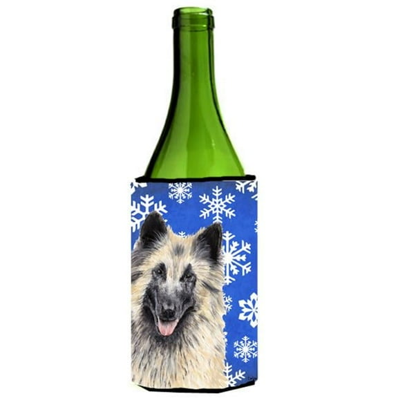 Belgian Tervuren Winter Snowflakes Holiday Wine bottle sleeve Hugger