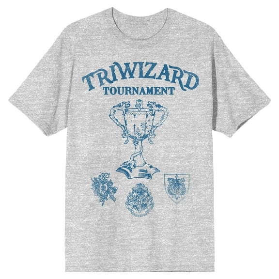 Harry Potter Triwizard Tournament Graphic Men's Athletic Heather Gray T-Shirt-Small