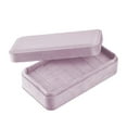 thumbnail image 3 of Velvet Jewelry Rings Display Stand Storage Box with Lid Container,Earrings Jewelry Box for Dress Tables Cabinets Women Girls Multiple Rings Violet, 3 of 8