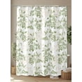 thumbnail image 4 of Fsddascl Sage Green Botanical Shower Curtain Set - 66" x 72" Washable Bathtub Curtain with 12 Hooks, Vintage Nature Flower Waterproof Fabric Stall Shower Curtains for Bathroom/Bathtub Décor, 4 of 6