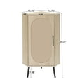 thumbnail image 3 of Compact Rattan Door Corner Cabinet Freestanding Shelf Organizer for Small Spaces, Storage Solution for Living Room Kitchen Bathroom Bedroom, 3 of 9