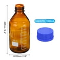 thumbnail image 2 of Uxcell Round Media Storage Bottles, 1000ml Thickened Glass Graduated Round Bottles with GL45 Blue Screw Cap for Lab Water Reagent Liquids, Brown, 2 of 7
