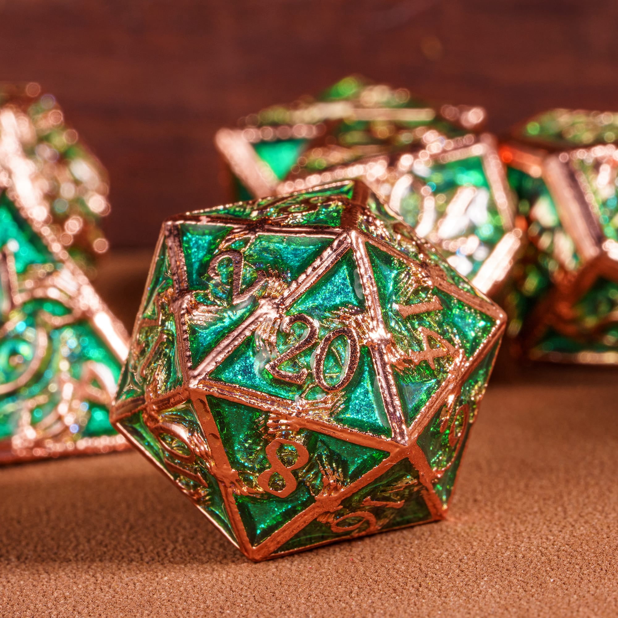 Cusdie 7-Die Metal DND Dice Set, Ghost Claw Design Metal Polyhedral D&D Dice Set for DND Dungeons and Dragons TTRPG Role Playing Games