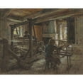 thumbnail image 3 of Léon Augustin Lhermitte 18x15 Black Modern Framed Museum Art Print Titled - The Weaver's Cottage (C. 1895), 3 of 5