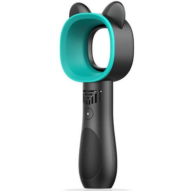 Ventilador sin hojas negro, mini ventilador recargable USB, práctico ventilador multifunción, batería de gran capacidad
