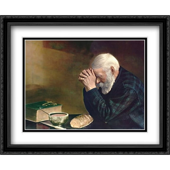 Grace 2x Matted 30x26 Large Black Ornate Framed Art Print by Enstrom