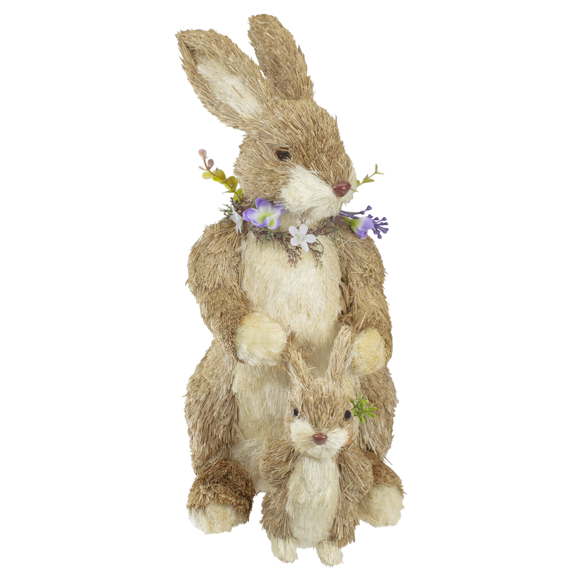 Northlight Mommy and Baby Easter Bunny Rabbit Figure Decoration - 14"