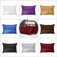 thumbnail image 3 of JINSIJU 2Pcs Silk Satin Pillowcase Comfortable Bed Solid Color Pillow Cover, 3 of 5