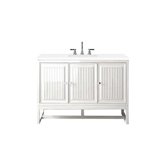 James Martin Vanities E645-V48-3Wz Athens 48" Free Standing Single Basin Vanity Set -