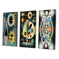 thumbnail image 3 of Designart "Retro Abstract Illustration Divine Secrets IV" Modern Geometric Wall Art Set Of 3 - Multicolor Abstract Gallery Wall Set For Home Decor, 3 of 7