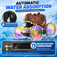 thumbnail image 5 of JoyStone Dinosaur Amphibious Remote Control Car for Water & Land with Water Machine, RC Monster Truck Toys with LED Lights, 360° Spins and Drifting for Boys Girls, Brown, 5 of 8