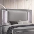 thumbnail image 4 of Furniture of America Hariston Wood Cal King Bed with LED Lights in Light Gray, 4 of 5