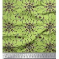 thumbnail image 1 of Soimoi Green Velvet Fabric Floral Wreath Geometric Decor Fabric Printed Yard 60 Inch Wide, 1 of 5