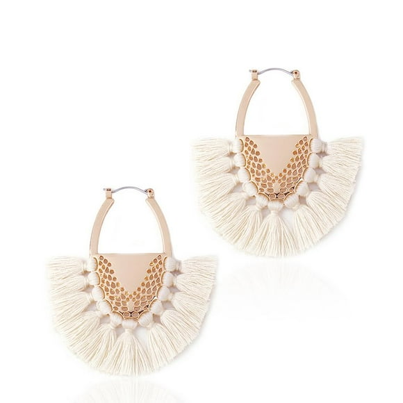 [Clearance]Fashion Bohemia Fan Tassel Earrings Alloy Dangle Earrings Women Fashion Fine Jewelry for Daily Wear