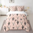thumbnail image 2 of Feelyou Western Cactus Plant Bedding Comforter Set 7pcs for Kids, Tribal Sheep Skeleton Queen Bedding Sets, Bohemian Theme Queen Sheet Sets, Lightweight Room Decor, 2 of 7