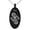 Black, variant on Stainless Steel Illusionism Magic Rune Engraved Small Oval Charm Pendant Necklace