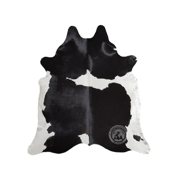 Cowhide Rug, Black and White / Holstein Cowhide - 6x6-7'