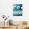 thumbnail image 3 of Awypu  Dandelion Wall Art,White Dandelion In the Blue Background  Canvas Print Wall Art for Living Room Bedroom Wall Painting Decoration Modern Abstract Artwork Ready to Hang, 3 of 5