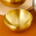 thumbnail image 5 of Stainless Steel Salad Bowls, Mixing Bowls, Nesting Bowls, Snacks Bowls, Serving Bowls for Mixing, Cooking, Baking, Prepping, Set of 2, Small & Large - 5.9 & 7.9 Inch (Gold), 5 of 8