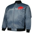 thumbnail image 2 of Men's Mitchell & Ness Charcoal Buffalo Bills Big & Tall Bomber Full-Zip Jacket, 2 of 3